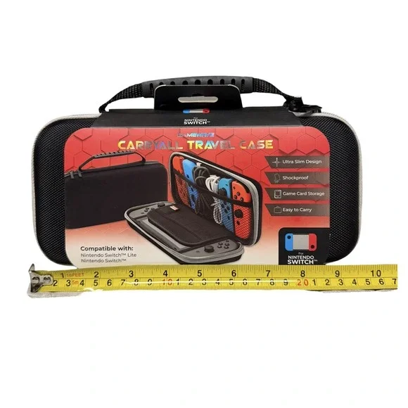 Nintendo Switch/Switch Lite Carryall Travel Case Black Gamewave Black Shockproof - Picture 3 of 4